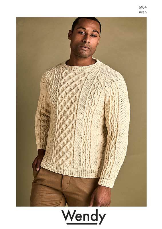 Aran Sweater in Wendy Pure Wool 6164