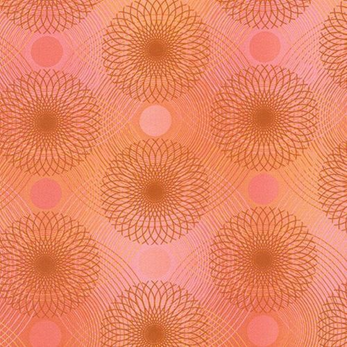 Fabric Piece Robert Kaufman Loose Leaf WELD 20039143 Coral