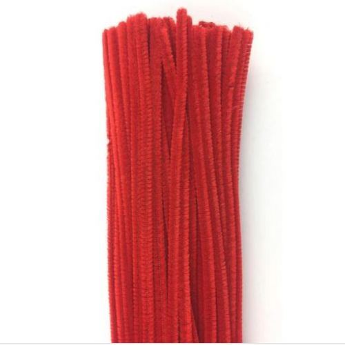 Chenille Stem/Pipe Cleaners 6mm Red