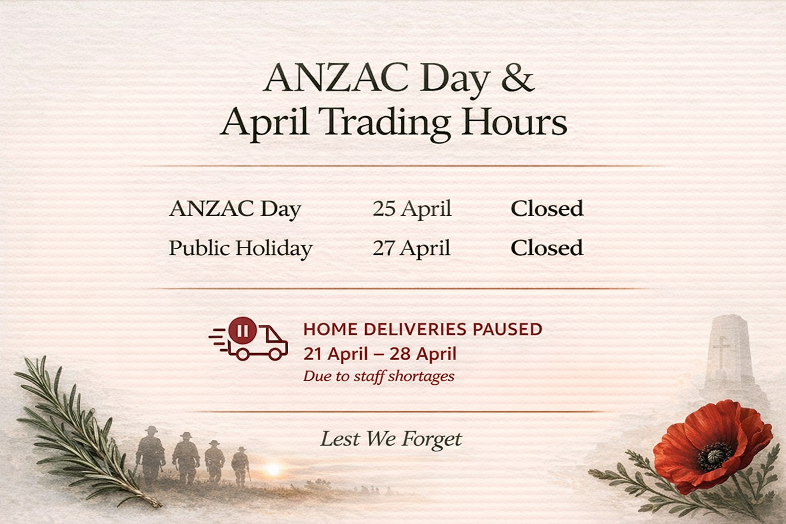 ANZAC ... Lest We Forget