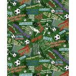 Fabric Piece - Soccer Star Fabric - Green
