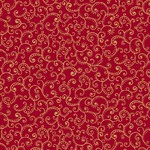 Poinsettia Symphony - Scrolls Red