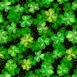 Fat Quarter - Pot O' Gold - Clover Dot - Dark Green