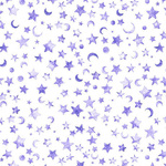 Fat Quarter - LIL' WIZARDS - Moon & Stars Purple