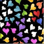 Fabric - K&K Happy Hearts Black 0192H