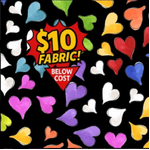 Fabric - K&K Happy Hearts Black 0192H