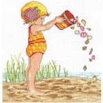 Bucket of Shells Cross Stitch Pattern