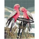 Country Threads - Perching Pair Galahs by Fiona Jude