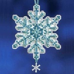 Snow Crystals - Aqua Crystal Beaded Charmed Ornament Kit - Mill Hill