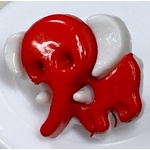 Button - 18mm Red Elephants