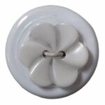 Button - 18mm White Flower Button