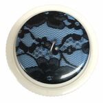 Button -  52mm Black and Blue Lace