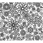 Fabric - Basically Black & White Groovy Garden Positive