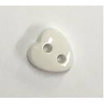 Button - 6mm Heart White