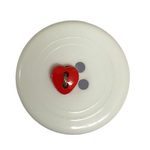 Button - 6mm Heart Red
