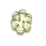 Button - 15mm Flower Clear Green