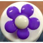 Button - 18mm Flower Purple/White