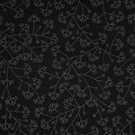 Quilting Fabric - Black, White and Cream Pom Pom Vines Black.