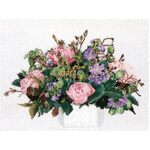 Thea Gouverneur Cross Stitch Kit - #1080 Bouquet Pioenen