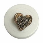 Button - 16mm Antique Gold Heart
