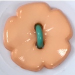 Button - 12mm flower Peach