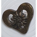 Button - 15mm Antique Brass Heart