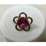 Button - 11mm Gold Amethyst Flower