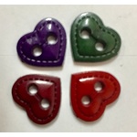 Button - 12mm Heart Assorted Colours