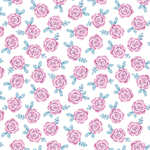 Fabric Piece - Unicorn Dreamers - Roses - Pink/White