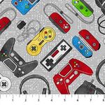 Fat Quarters - Gaming Zone - 24570-94 Gaming Controllers Gray Multi