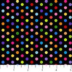 Fat Quarters - Colour Play - 24912-99 Small Multi Dots Black Multi