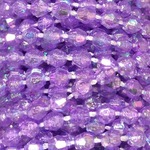 4mm Fused Faceted - Pale Purple