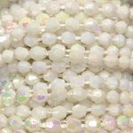 4mm Fused Faceted - White