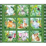 Fabric - Jungle Friends - 2JF-1 Small Squares Multi