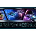 Fabric Piece - Sci-Fi - 2SCI-1 Multi border - 43cm x 112cm