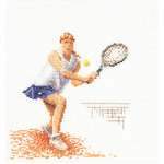 Thea Gouverneur Cross Stitch Kit - Linen Fabric - Tennis 3031