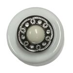Button - 15mm Black/White Shank