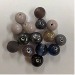 Bead Purple Round Glass Pack of 15