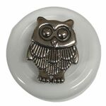 Button - 22mm Owl Silver