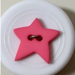 Button - 15mm Star Hot Pink