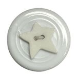 Button - 15mm Star White