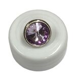 Button - 12mm Silver/Mauve Shank