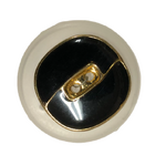 Button - 22mm 2 Hole Black and Gold