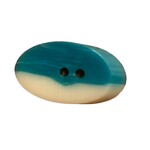 Button - 14mm Cream/Green Oval