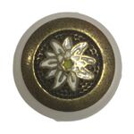 Button - 18mm Gold flower round button