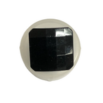 Button - 20mm Faceted Square Black Col13