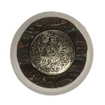 Button - 23mm Dark brown silver badge button