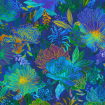 Fabric - Midnight in the Jungle RK2197069 Tropical Bloom in Midnight