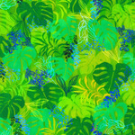 Fabric - Midnight in the Jungle RK2197145 Tropical Foliage in Moss