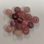 Bead Pink Round Glass Pack of 15